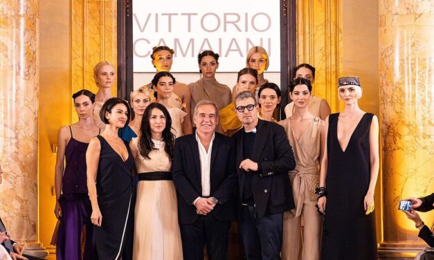 Vittorio Camaiani trionfa con la collezione dedicata a Vittoria Colonna e a Umberto Boccioni