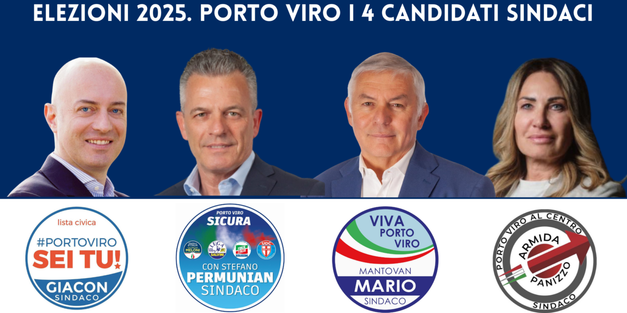 Porto Viro. Speciale elezioni 2025. I quattro candidati sindaci, Giacon, Permunian, Mantovan, Panizzo