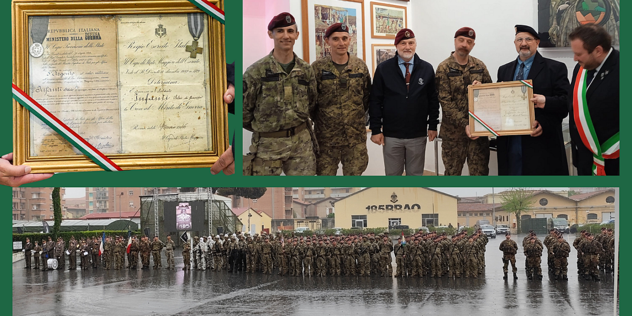 Livorno. Caserma Pisacane. Cerimonia 80° Operazione Herring. Medaglia d’argento a Silvio Infanti