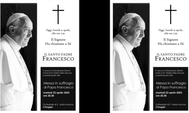 Chioggia (Venezia). Messa in suffragio di Papa Francesco. Martedì 22 aprile 2025