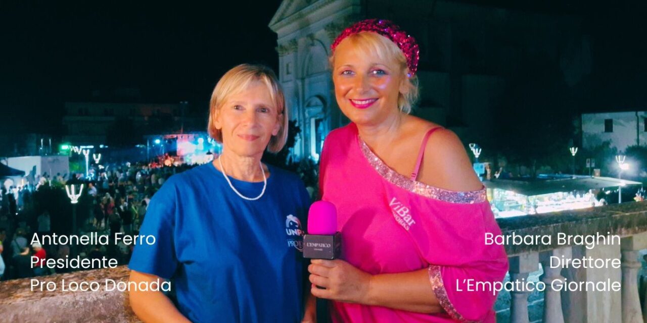 Porto Viro. Agosto Donadese 2025. Serata di Ferragosto. Antonella Ferro, Presidente Pro Loco Donada
