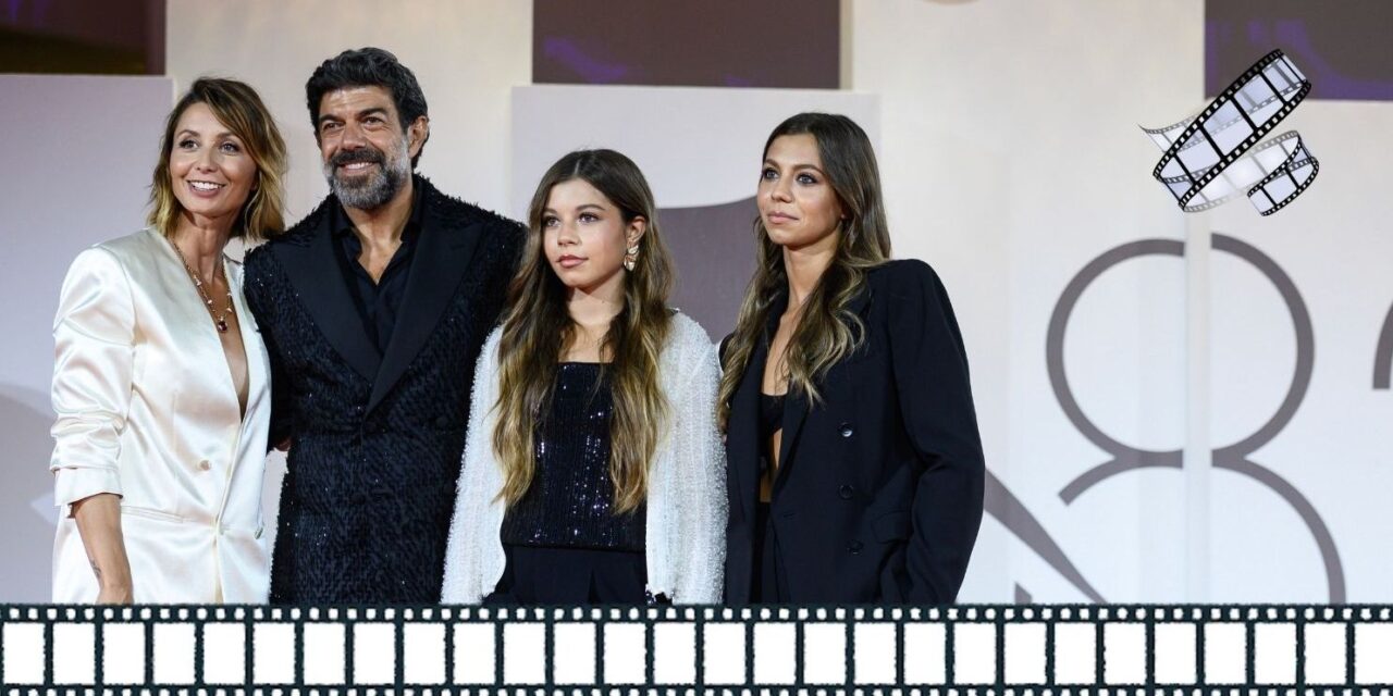 Venezia. Mostra del Cinema 2025. Film “Il maestro”. Il red carpet di Anna Ferzetti and Pierfrancesco, Lea and Greta Favino