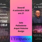 Arquà Polesine. Venerdì 4 settembre, ore 21, presentazione libro “Il pittore del cielo”